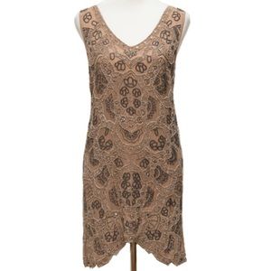 Foley & Corinna beaded cocktail dress 20s flapper
